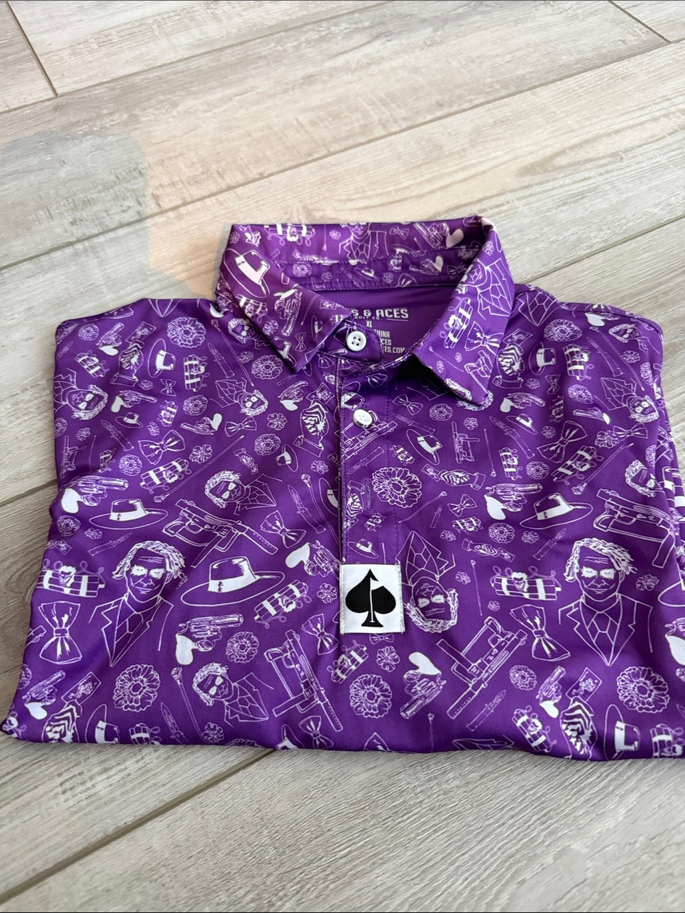 Men’s Pins and Aces Purple Printed Polo Shirt